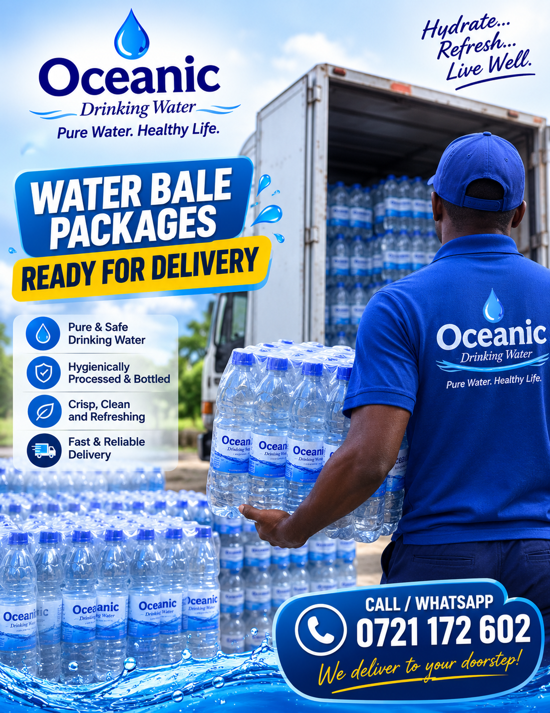 Oceanic bales loaded for office and wholesale delivery